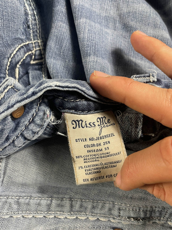 Curvy Miss Me Jeans L Vintage y2k rare Bootcut Hip Hop Embroidered #YE0338