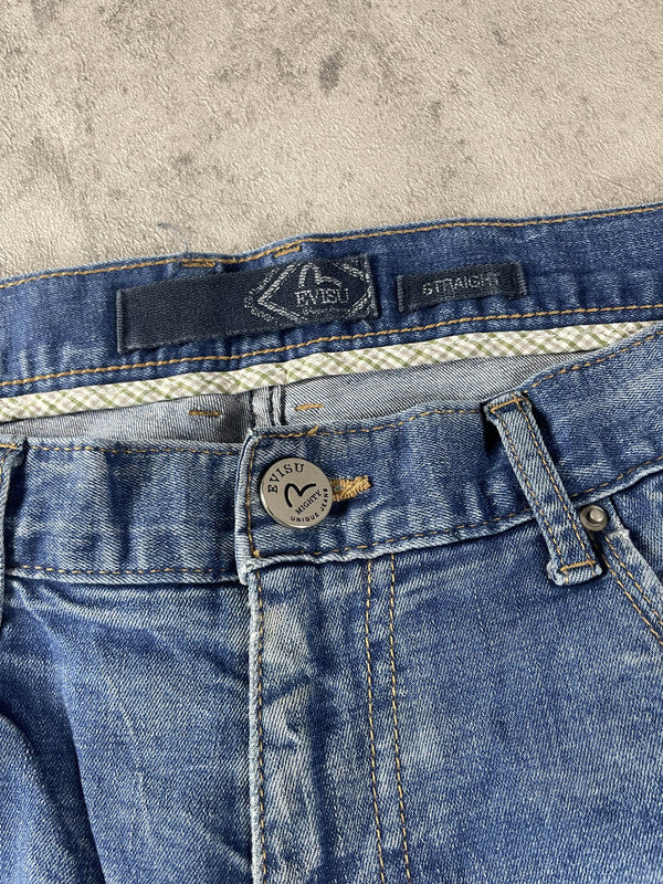 Evisu Jeans M Straight Vintage Y2K Rare Hip Hop Embroidered #GI6945