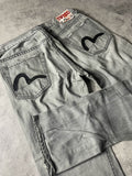 Evisu Jeans M Straight Vintage Y2k Rare Hip Hop Embroidered #VL2305