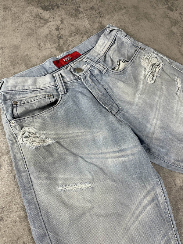 Evisu Jeans M Straight Vintage y2k Rare Hip Hop Embroidered #RM2951