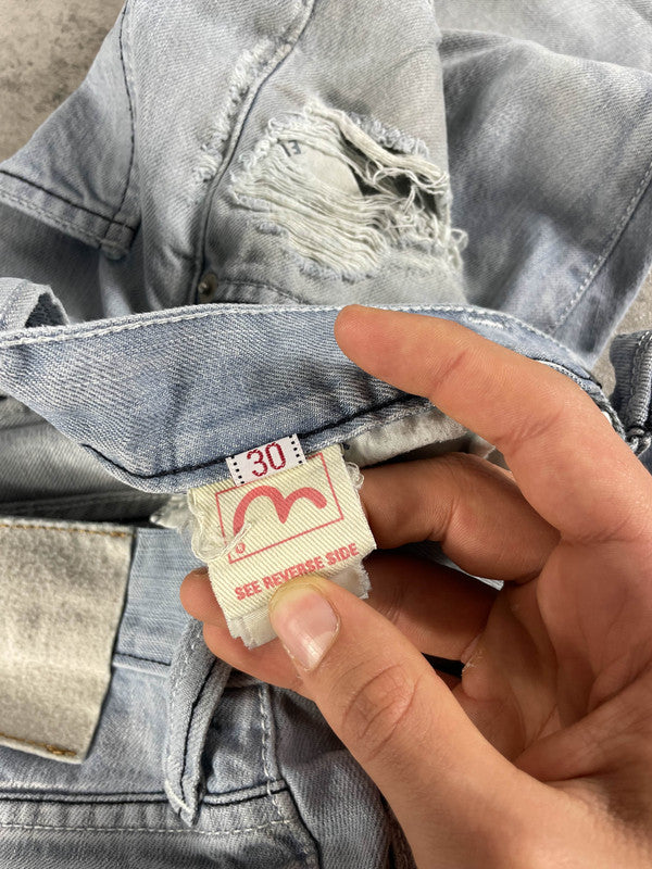 Evisu Jeans M Straight Vintage y2k Rare Hip Hop Embroidered #RM2951