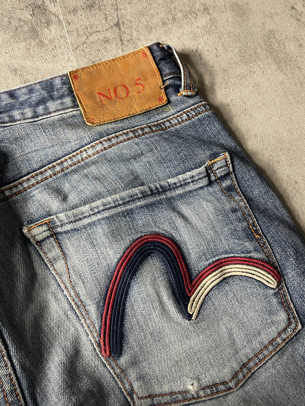 Evisu Jeans M Straight Vintage y2k Rare Hip Hop Embroidered #SV2215