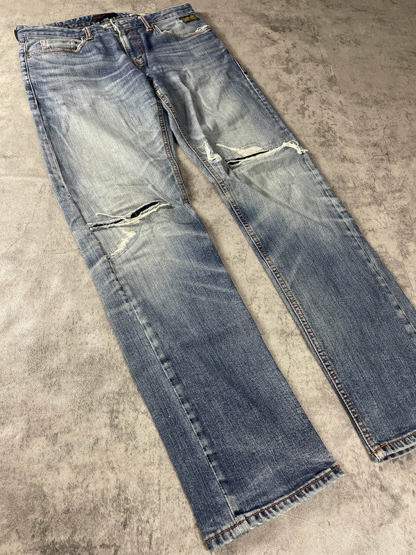 Evisu Jeans M Straight Vintage y2k Rare Hip Hop Embroidered #SV2215