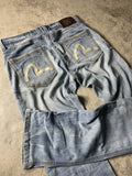 Evisu Jeans M Vintage Y2K Rare Straight Hip Hop Embroidered #PT9452