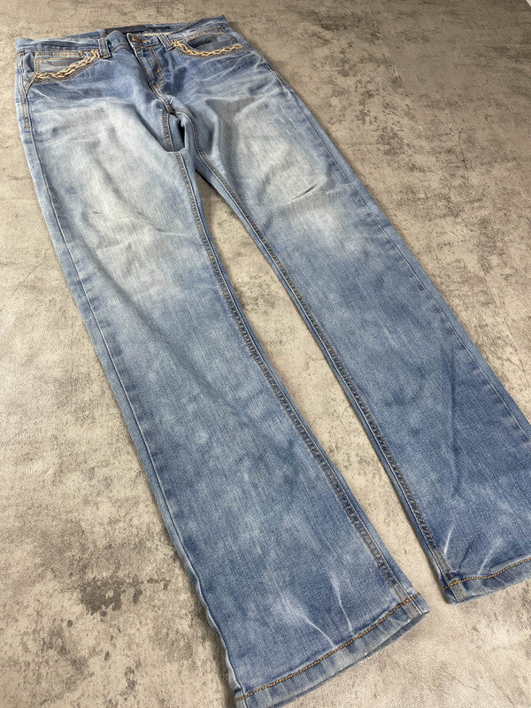 Evisu Jeans M Vintage Y2K Rare Straight Hip Hop Embroidered #PT9452