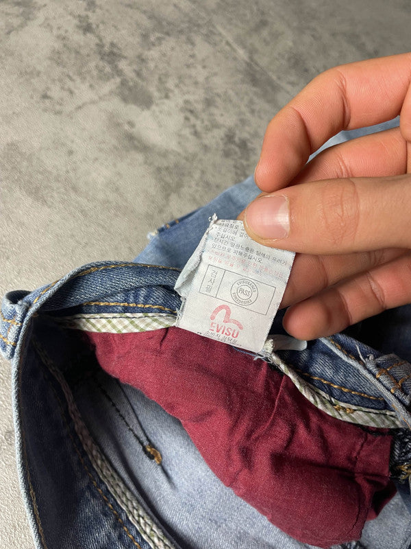 Evisu Jeans M Vintage Y2K Rare Straight Hip Hop Embroidered #PT9452