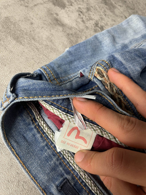 Evisu Jeans M Vintage Y2K Rare Straight Hip Hop Embroidered #PT9452