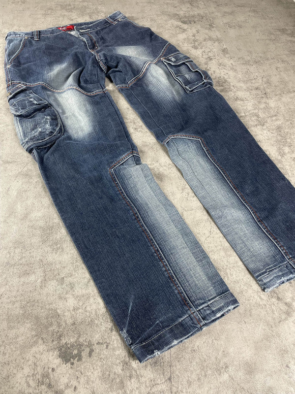 Evisu Jeans M Vintage y2k Rare Baggy Hip Hop Embroidered Denim #ZB1608