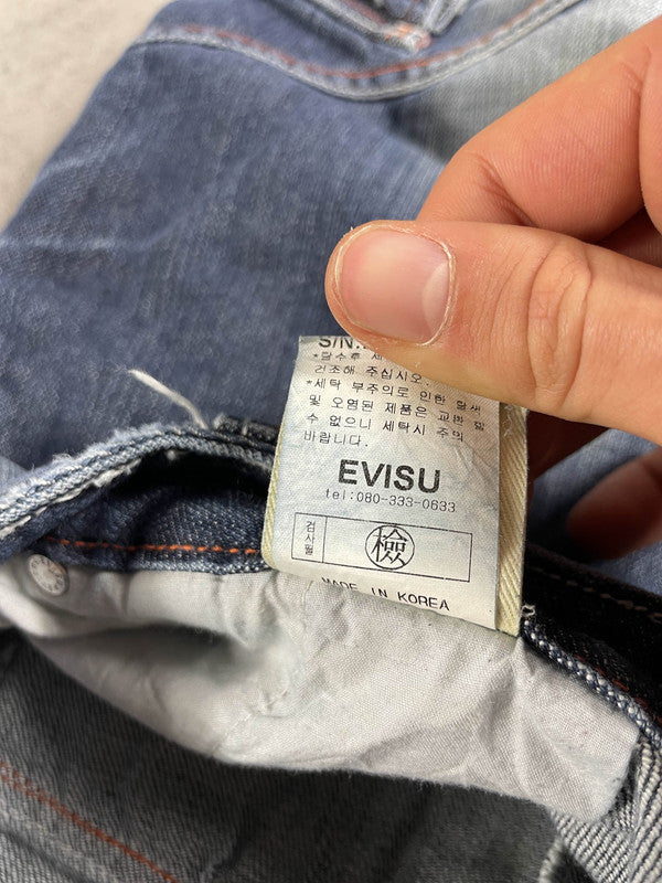 Evisu Jeans M Vintage y2k Rare Baggy Hip Hop Embroidered Denim #ZB1608