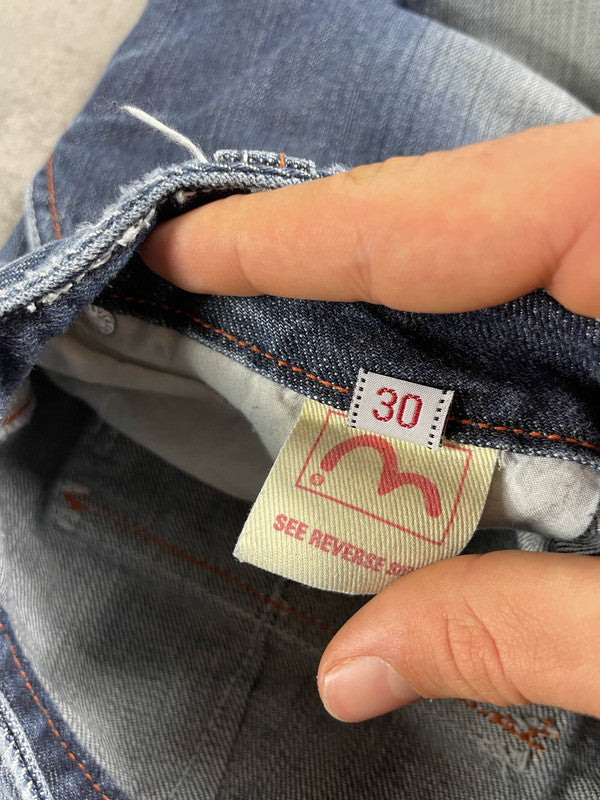 Evisu Jeans M Vintage y2k Rare Baggy Hip Hop Embroidered Denim #ZB1608