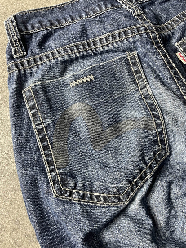 Evisu Jeans S Bootcut Vintage Y2K Rare Denim Pants #VC8223