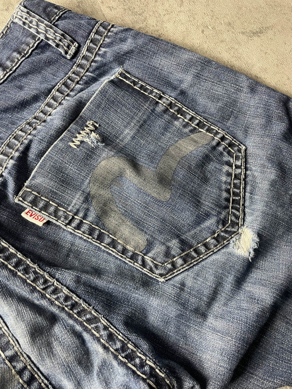 Evisu Jeans S Bootcut Vintage Y2K Rare Denim Pants #VC8223
