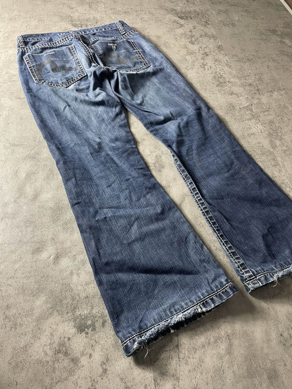 Evisu Jeans S Bootcut Vintage Y2K Rare Denim Pants #VC8223