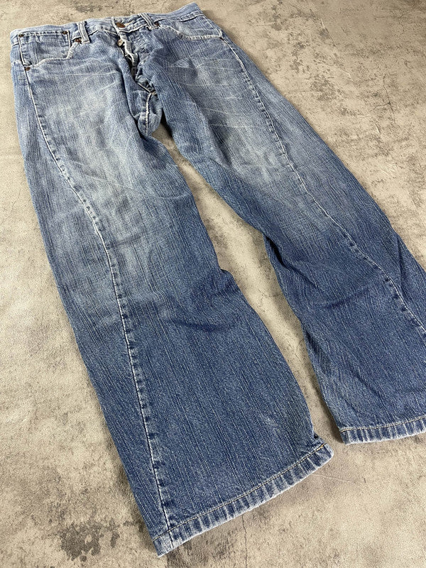 Evisu Jeans S Vintage y2k Rare Baggy Hip Hop Embroidered #SX4800