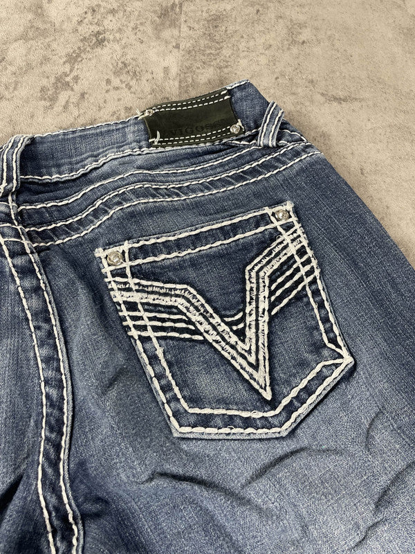 Jeans L Vintage Dressing Bootcut Rare Hip Hop Embroidered (Stile Miss Me) #ZY1227