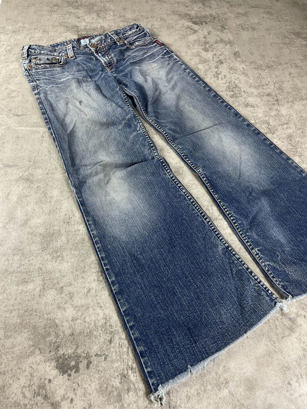 Jeans Silver Vintage Y2k Rare Bootcut M Hip Hop Embroidered (Stile Miss Me) #HE8971