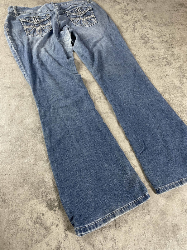 Jeans Vintage Dressing Curvy L Bootcut Hip Hop Embroidered (Stile Miss Me) #SE6443