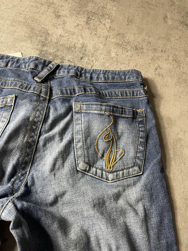Jeans Vintage Dressing L Bootcut Embroidered Hip Hop (Stile Miss Me) #QG8824