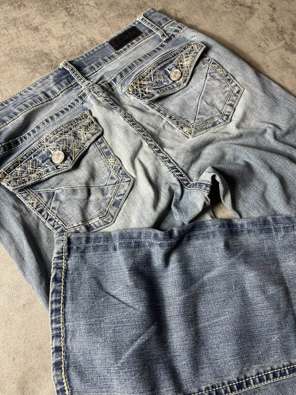 Jeans Vintage Dressing L Bootcut Hip Hop Embroidered (Stile Miss Me) #XV7388