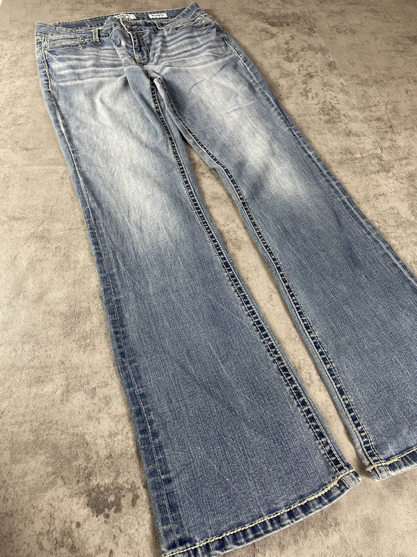 Jeans Vintage Dressing L Bootcut Hip Hop Embroidered (Stile Miss Me) #XV7388