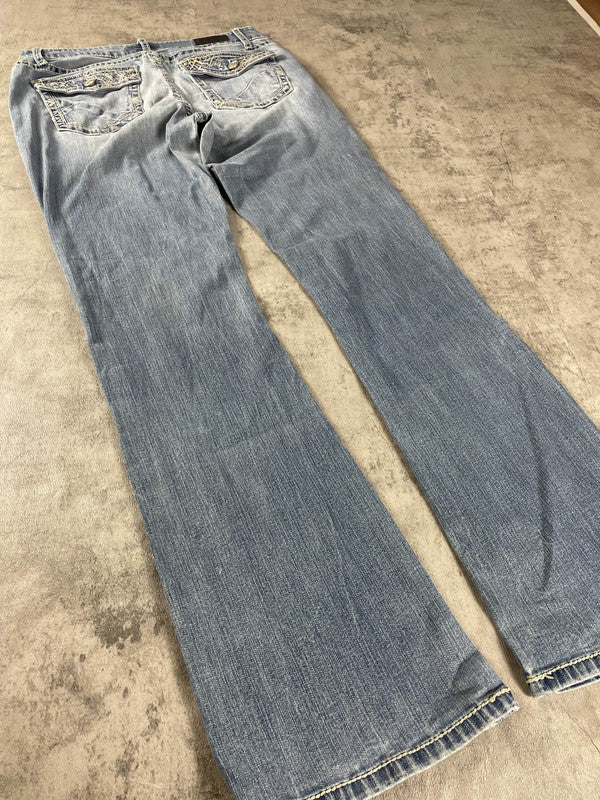 Jeans Vintage Dressing L Bootcut Hip Hop Embroidered (Stile Miss Me) #XV7388