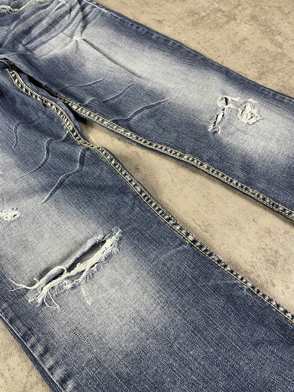 Jeans Vintage Dressing L Bootcut Hip Hop Embroidered y2k Rare (Stile Miss Me) #DT7995