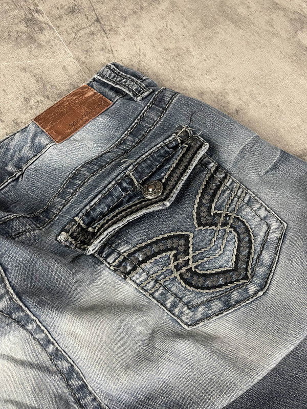 Jeans Vintage Dressing L Bootcut Hip Hop Embroidered y2k Rare (Stile Miss Me) #ZS6900