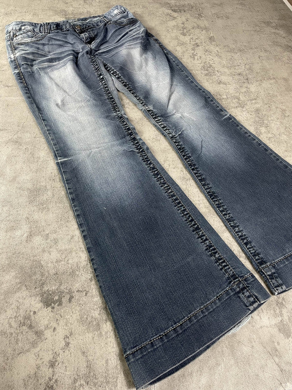 Jeans Vintage Dressing L Bootcut Hip Hop Embroidered y2k Rare (Stile Miss Me) #ZS6900