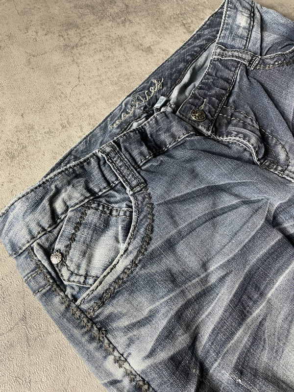 Jeans Vintage Dressing L Bootcut Hip Hop Embroidered y2k Rare (Stile Miss Me) #ZS6900