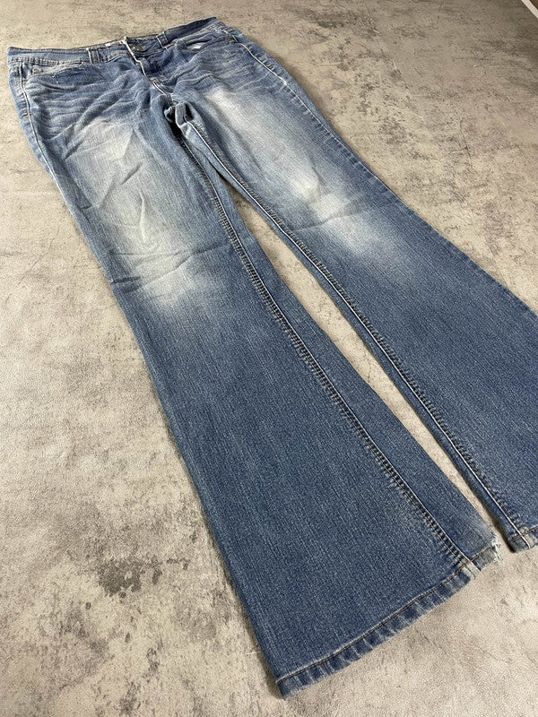 Jeans Vintage Dressing L Bootcut Y2k Rare Hip Hop Embroidered #OP7711