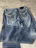 Jeans Vintage Dressing M Bootcut Denim Hip Hop Embroidered (Stile Miss Me) #IV0896