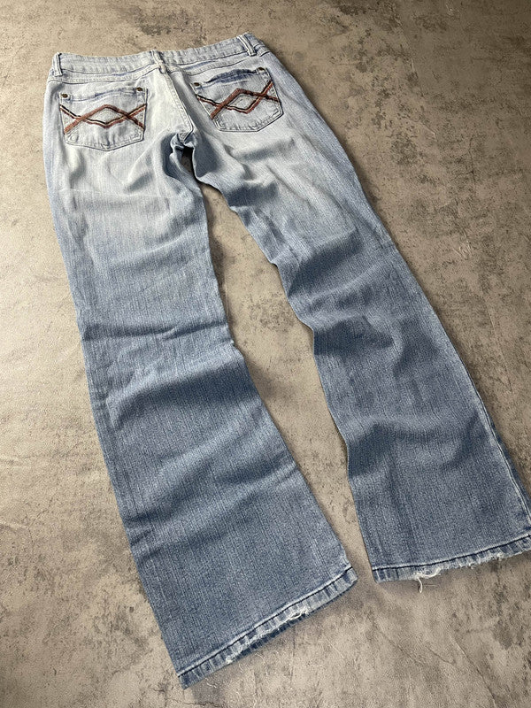 Jeans Vintage Dressing M Bootcut Denim Hip Hop Embroidered (Stile Miss Me) #RA4803
