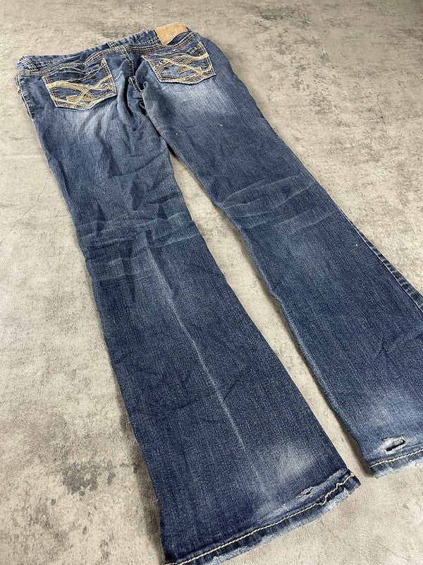 Jeans Vintage Dressing M Bootcut Hip Hop Embroidered (Stile Miss Me) #AI0347