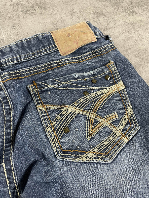 Jeans Vintage Dressing M Bootcut Hip Hop Embroidered (Stile Miss Me) #AI0347