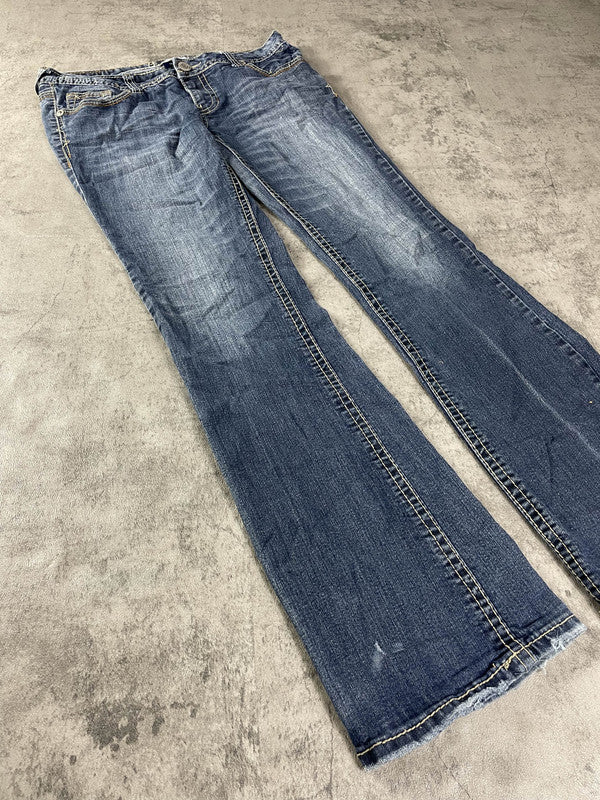 Jeans Vintage Dressing M Bootcut Hip Hop Embroidered (Stile Miss Me) #AI0347