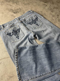 Jeans Vintage Dressing M Bootcut Hip Hop Embroidered (Stile Miss Me) #QK6098