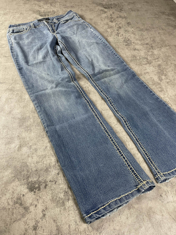 Jeans Vintage Dressing M Bootcut Hip Hop Embroidered (Stile Miss Me) #SS1876