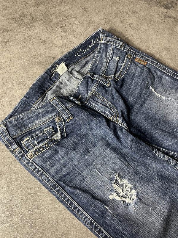 Jeans Vintage Dressing M Bootcut Hip Hop Embroidered (Stile Miss Me) #VD4435