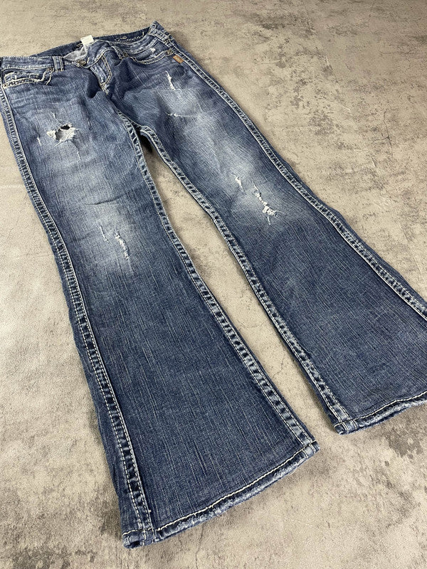 Jeans Vintage Dressing M Bootcut Hip Hop Embroidered (Stile Miss Me) #VD4435