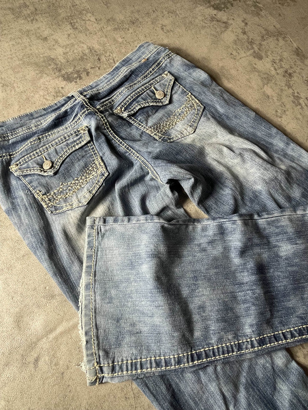Jeans Vintage Dressing M Bootcut Hip Hop Embroidered y2k rare (Stile Miss Me) #EQ6565