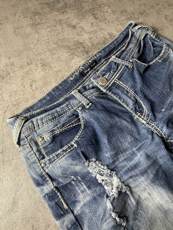 Jeans Vintage Dressing M Bootcut Hip Hop Embroidered y2k rare (Stile Miss Me) #EQ6565