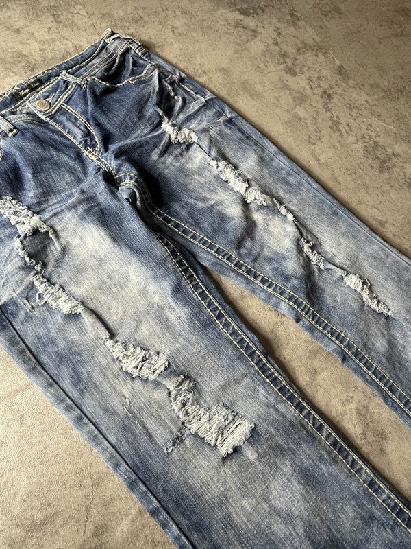 Jeans Vintage Dressing M Bootcut Hip Hop Embroidered y2k rare (Stile Miss Me) #EQ6565