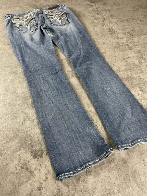 Jeans Vintage Dressing M Bootcut Rare Embroidered Hip Hop (Stile Miss Me) #XH5670