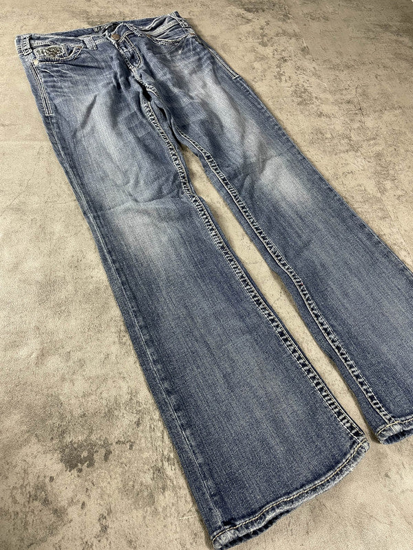 Jeans Vintage Dressing M Bootcut Rare Y2k Hip Hop Embroidered (Stile Miss Me) #SE9506