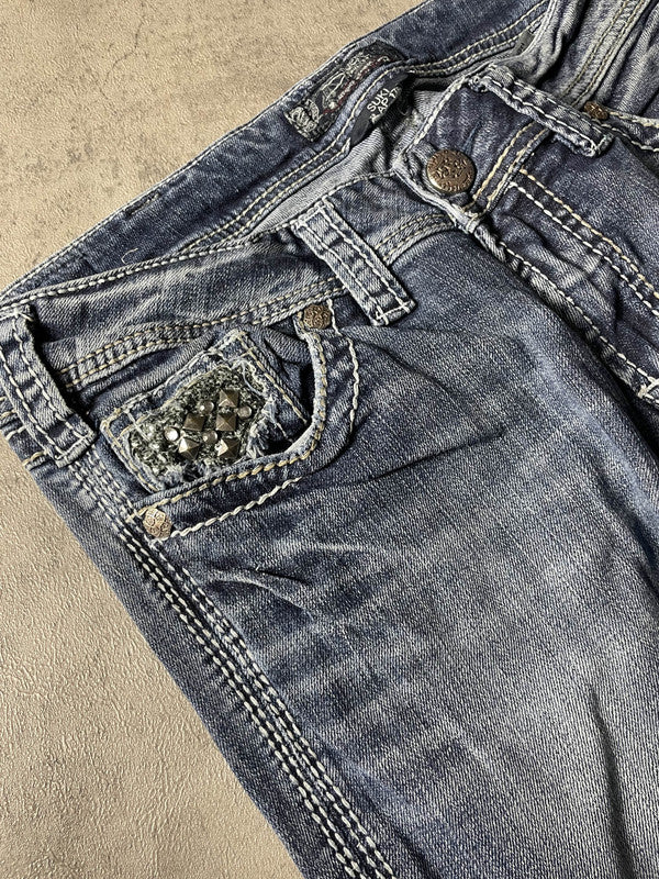 Jeans Vintage Dressing M Bootcut Rare Y2k Hip Hop Embroidered (Stile Miss Me) #SE9506