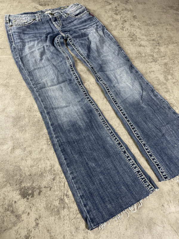 Jeans Vintage Dressing M Bootcut Rare y2k Hip Hop Embroidered (Stile Miss Me) #VN0944