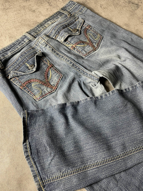 Jeans Vintage Dressing M Bootcut Vintage y2k Hip Hop Embroidered (Stile Miss Me) #NL6164