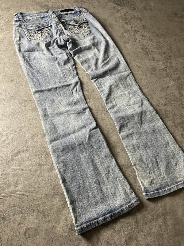 Jeans Vintage Dressing M Bootcut Y2k Rare Hip Hop Embroidered (Stile Miss Me) #JO7111