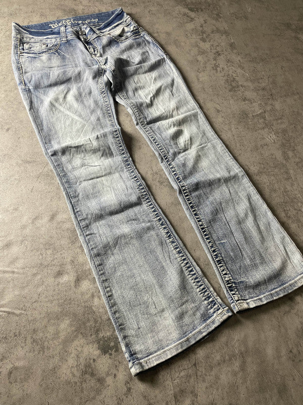 Jeans Vintage Dressing M Bootcut Y2k Rare Hip Hop Embroidered (Stile Miss Me) #JO7111