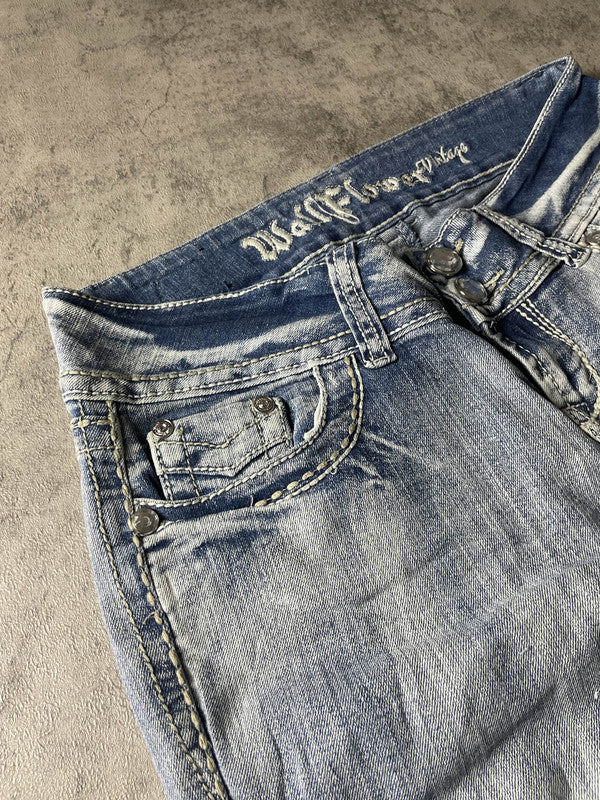 Jeans Vintage Dressing M Bootcut Y2k Rare Hip Hop Embroidered (Stile Miss Me) #JO7111